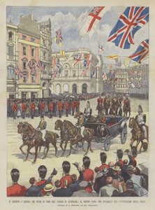 Le retour à Londres des ducs de York de leur voyage en Australie, le cortège passe par Piccadilly - Achille Beltrame