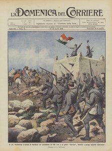 Le col Maddalena hisse le drapeau sur le marabout de Sidi Aziz au cri de Savoie! - Achille Beltrame