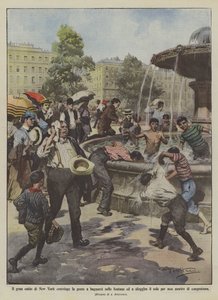 La grande chaleur de New York oblige les gens à se baigner dans les fontaines et à fuir le soleil pour ?