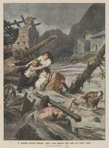 Le mauvais temps dans le Haut-Piémont, ponts et maisons emportés par les eaux avec des victimes humaines - Achille Beltrame