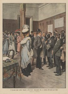 Le marché des esclaves blancs à New York, chômeurs se vendant aux enchères par faim - Achille Beltrame