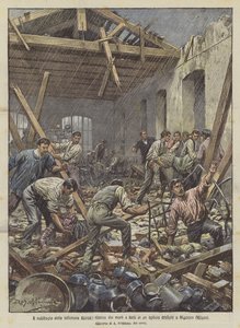 Le déluge de la semaine dernière, recherche des morts et blessés dans une usine effondrée à Musocco (Milan) - Achille Beltrame