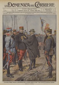 Le président Poincaré remet au généralissime Joffre la médaille militaire pour bravoure - Achille Beltrame