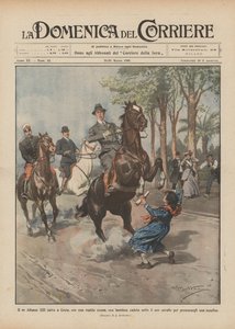 Le roi Alphonse XIII sauve à Ceuta, par un mouvement rapide, une petite fille tombée sous son cheval