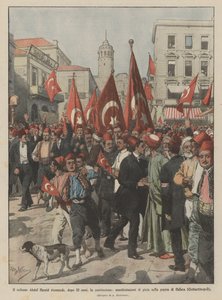 Le sultan Abdul Hamid rétablit la constitution après 32 ans, manifestations de joie - Achille Beltrame