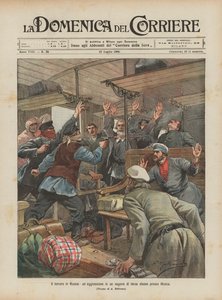 La terreur en Russie, une agression dans un wagon de troisième classe près de Moscou - Achille Beltrame