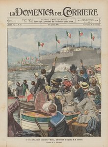 Le lancement du grand cuirassé Roma dans l