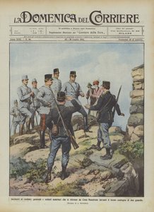 Incidents frontaliers, général et soldats autrichiens se retirant de Cima Mandriolo devant ? - Achille Beltrame