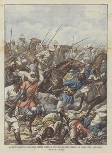 La grave défaite infligée par les troupes anglaises au Mad Mullah en Somalie, la charge de la cavalerie