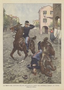 La mort du capitaine Bellini, aide de camp du général Goiran, à Udine - Achille Beltrame