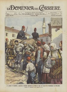 La révolte en Macédoine, cadavres de révoltés traînés par les Turcs dans les villages pour ? - Achille Beltrame