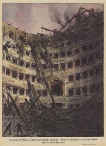La Scala de Milan Frappée par les Bombes Ennemies