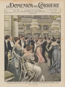 La grande fête de bal du lundi soir au bénéfice de la Croix-Rouge dans les salles de la Société du Jardin, à Milan - Achille Beltrame