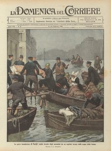 La grave inondation de Paris, évacuation forcée des malades d