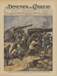 La guerre italo-turque, la batterie de 149 disperse à Bu-Kamech, vers la frontière tunisienne, une caravane ennemie