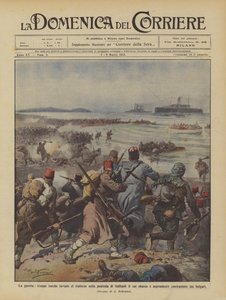 La guerre, troupes turques envoyées en renfort dans la péninsule de Gallipoli pour le débarquement - Achille Beltrame