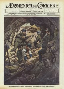 La lutte souterraine, nos troupes terminent une galerie pour faire exploser une contre-mine