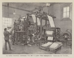 Notre machine américaine Hoe avec laquelle est imprimée la Domenica del Corriere