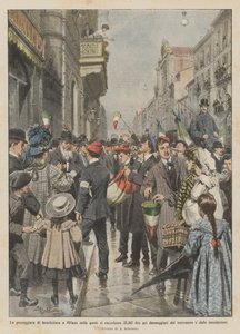 La promenade de bienfaisance à Milan où 35 367 lires ont été recueillies pour les sinistrés