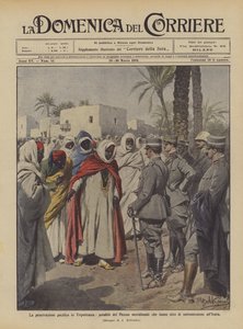 La pénétration pacifique en Tripolitaine, notables du Fezzan méridional faisant acte de soumission - Achille Beltrame