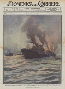 Naufrage du croiseur allemand Mainz dans les eaux de Helgoland, lors d