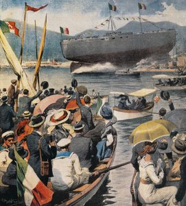 Lancement du cuirassé Andrea Doria de l