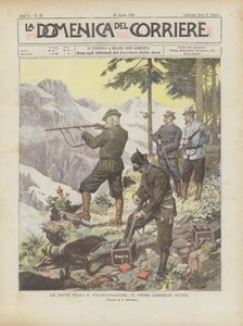 Les chasses royales à Valsavarenche, le premier chamois tué - Achille Beltrame