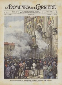 Les fêtes caractéristiques, la cérémonie de la Palombella devant la cathédrale d