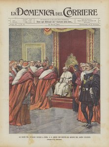 Les fêtes pour le jubilé papal à Rome, SS Léon XIII reçoit les vœux du Sacré Collège
