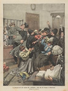 Les amazones du vote expulsées par les policiers des salles du Palais de Westminster - Achille Beltrame