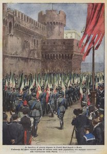 Les drapeaux de guerre déposés au Castel Sant