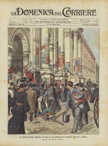 Les élections générales politiques, la lutte entre les afficheurs de manifestes électoraux à Milan - Achille Beltrame