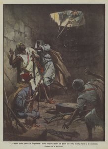 Les pièges de la guerre en Tripolitaine, Arabes découverts dans un puits avec beaucoup d