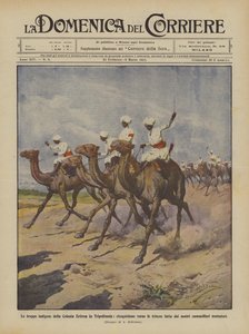 Les troupes indigènes de la Colonie Érythrée en Tripolitaine, reconnaissance vers les tranchées - Achille Beltrame