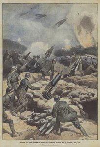 Le tir intense des mortiers avant les attaques victorieuses du 11 octobre, sur le Carso - Achille Beltrame