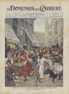 La grève des petites filles (bambine) des ateliers de couture et de modisterie de Milan
