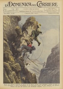 Pendant que deux alpinistes escaladaient la paroi est du Mont Civetta, dans les Dolomites, le rocher - Achille Beltrame