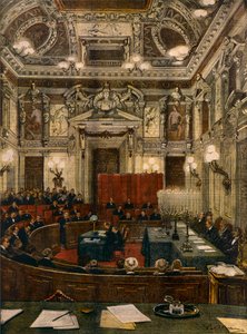 Nouvelle séance du conseil municipal de Milan, par Achille Beltrame, de La Domenica del Corriere - Achille Beltrame