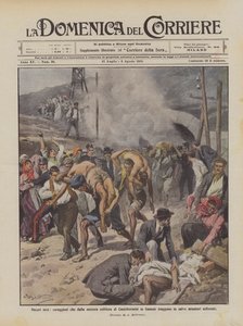 Héros obscurs, courageux qui sauvent des flammes de la mine de soufre de Casteltermini - Achille Beltrame