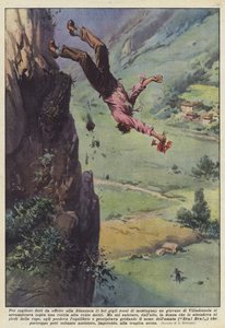 Pour cueillir des fleurs à offrir à sa fiancée (les beaux lys rouges de montagne) un jeune homme