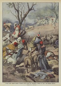 Des pillards arabes surpris pendant le bivouac près de Cyrène - Achille Beltrame