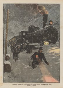 Printemps hivernal, un train bloqué par la neige en Piémont le soir du 23 mars