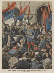 Retour du prince héritier de Serbie à Belgrade, démonstrations enthousiastes du peuple - Achille Beltrame
