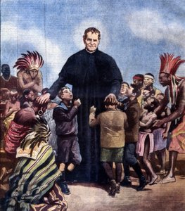 Saint Jean Bosco. Giovanni Bosco, également connu sous le nom de Don Bosco, prêtre italien (1815-1888). Illustration d