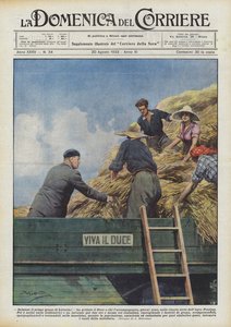 Saluez le premier grain de Littoria! a crié le Duce à ceux qui l