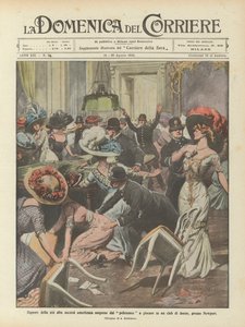 Dames de la haute société américaine surprises par les policiers en train de jouer dans un club de femmes, près de Newport - Achille Beltrame