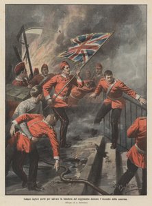 Soldats anglais péris pour sauver le drapeau du régiment lors de l