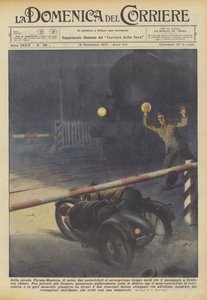 Sur la route Parme-Mantoue, de nuit, deux motocyclistes se sont aperçus trop tard que - Achille Beltrame