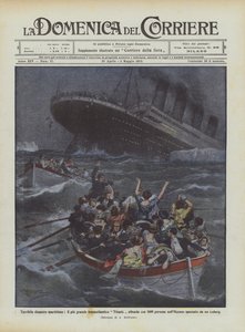 Terrible désastre maritime, le plus grand transatlantique Titanic coule avec 1600 personnes - Achille Beltrame