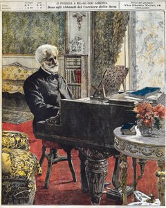 Le compositeur italien Giuseppe Verdi dans son étude